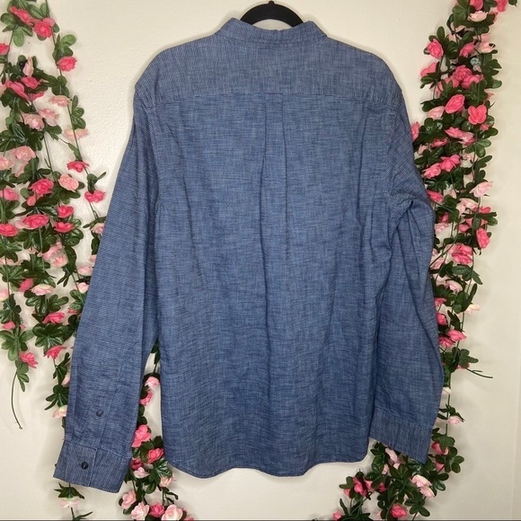 NWT Old Navy Mens Blue Slim Fit Button Up L Work Office Business Casual - Picture 3 of 9